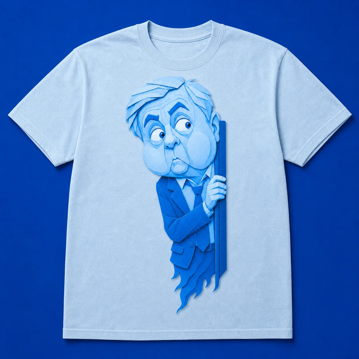 Concept mockup of a blue Ghost Lindsey Graham T-shirt